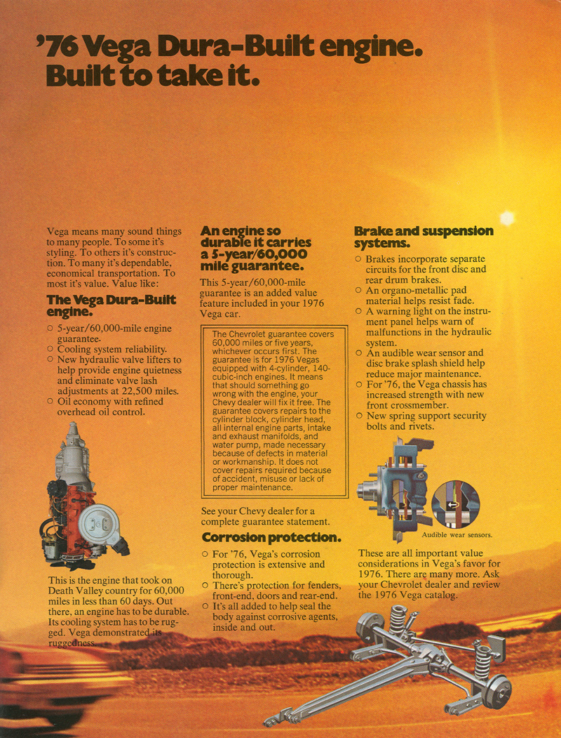 1976 Chevrolet Vega At Death Valley Brochure Page 7